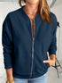 ÜBERGROSSER DAMEN ZIP SWEATSHIRT-MANTEL | LÄSSIGER LANGARM-MANTEL MIT VOLLVERSCHLUSS